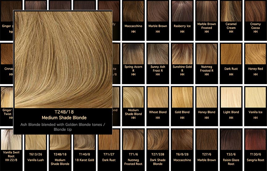 Louis Ferre Tipped, Highlighted and human hair Color Codes