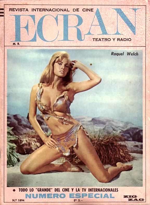 ECARN 1967 magazine cover shows Raquel in her most memorably fur bikini