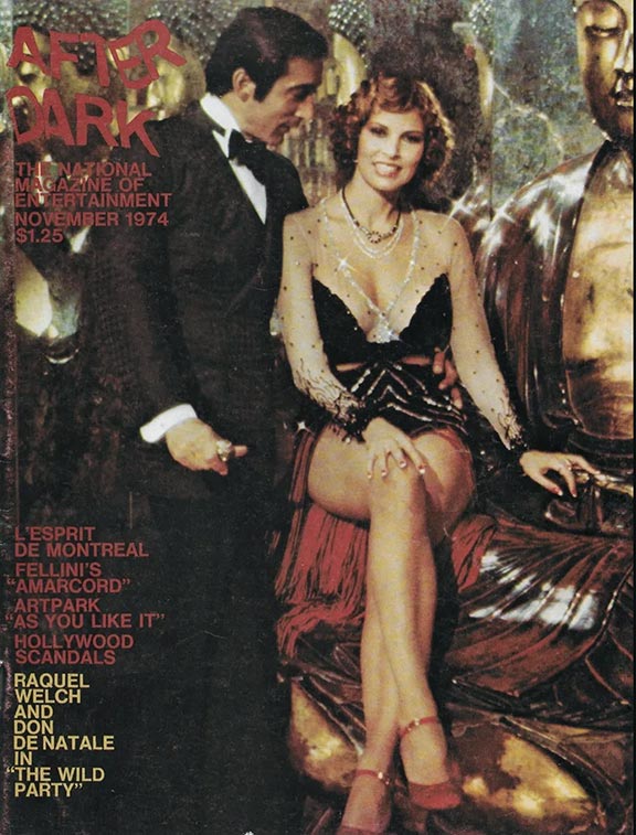 1974 After Dark November cover  with Raquel Welch-publicity for the film The Wild Party