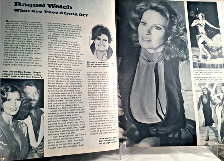 Celebrity Magazine July 1976  The inside cover story about Raquel Welch