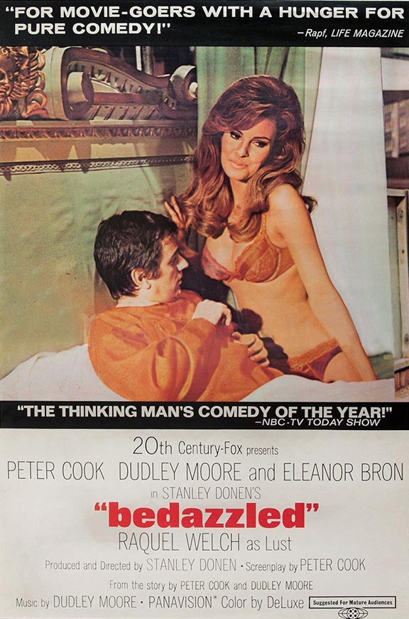 Film Poster Bedazzled (1967) with Raquel Welch