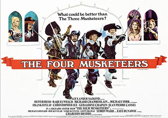 The Four Musketeers (1974) film poster with Raquel Welch