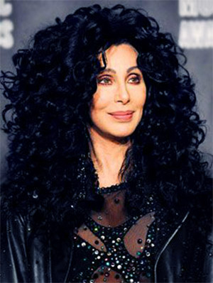 Cher wearing a wig