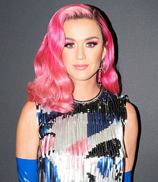 Katy Perry wearing a wig